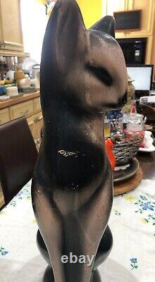 Vintage 20 MODERN Deco Stone Cat EGYPTIAN FELINE Floor Statue DOORSTOP