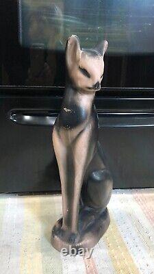 Vintage 20 MODERN Deco Stone Cat EGYPTIAN FELINE Floor Statue DOORSTOP