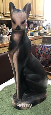 Vintage 20 MODERN Deco Stone Cat EGYPTIAN FELINE Floor Statue DOORSTOP