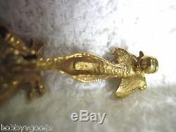 Vintage 750 / 18k Yellow Gold Italy Art Deco Sitting Kitty Cat Brooch Pin