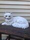 Vintage 80s 1983 Homco Realistic White Persian Cat Glass Eyes Figurine Doorstop