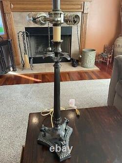 Vintage ART DECO STYLE CAT BASE LAMP Heavy Metal Stunning! 32