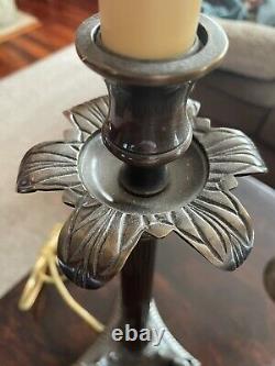 Vintage ART DECO STYLE CAT BASE LAMP Heavy Metal Stunning! 32