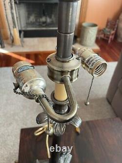 Vintage ART DECO STYLE CAT BASE LAMP Heavy Metal Stunning! 32