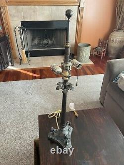 Vintage ART DECO STYLE CAT BASE LAMP Heavy Metal Stunning! 32