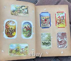 Vintage Art Deco 1930s-50s Playing Cards Horse Dog Cat Indians Collection Album