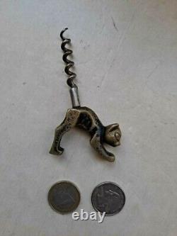 Vintage Art Deco Brass Cat Corkscrew Bottle Opener hagenauer