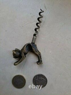 Vintage Art Deco Brass Cat Corkscrew Bottle Opener hagenauer