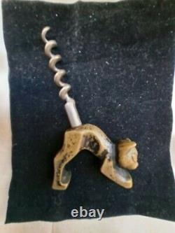 Vintage Art Deco Brass Cat Corkscrew Bottle Opener hagenauer