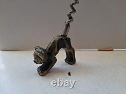 Vintage Art Deco Brass Cat Corkscrew Bottle Opener hagenauer