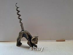 Vintage Art Deco Brass Cat Corkscrew Bottle Opener hagenauer