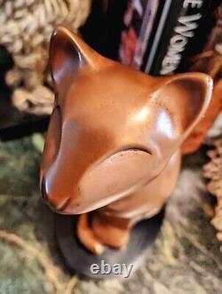Vintage Art Deco Bronze Cat Sculpture Signed Floyd Dewitt