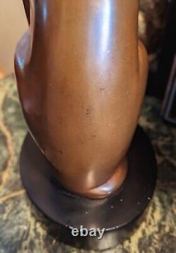 Vintage Art Deco Bronze Cat Sculpture Signed Floyd Dewitt