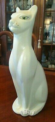 Vintage Art Deco Ceramic Cat Statue 16 TALL c. 1950