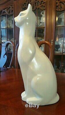 Vintage Art Deco Ceramic Cat Statue 16 TALL c. 1950