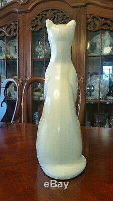 Vintage Art Deco Ceramic Cat Statue 16 TALL c. 1950