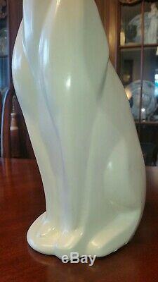 Vintage Art Deco Ceramic Cat Statue 16 TALL c. 1950