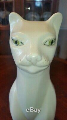 Vintage Art Deco Ceramic Cat Statue 16 TALL c. 1950