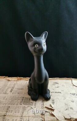 Vintage Art Deco Chalkware Cat, Large Novelty Cat Figure