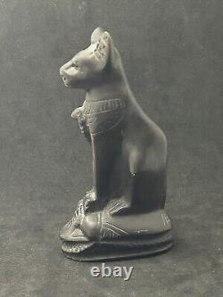 Vintage Art Deco Mini Figure Egyptian Goddess Bastet Cat Statue from Egypt