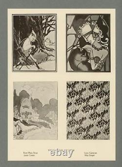 Vintage Art Deco Modern Abstract Cat Elf Cottage Msa Boston Ma 1930s Print