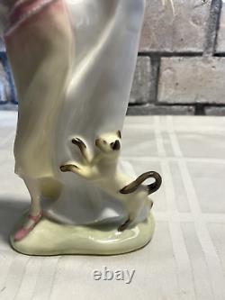 Vintage Art Deco Royal Doulton Porcelain Dancer Harriet & Siamese Cat Figurine