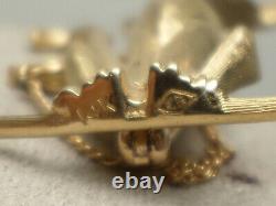 Vintage Art Deco Siamese/Sphnyx Cat Brooch / Pin 14K Gold Ruby Eyes Engel Bros