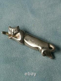 Vintage Art Deco TIFFANY & CO sterling Silver Cat Brooch