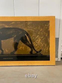 Vintage Art Nouveau Panther Lithograph Poster Rembrandt BUGATTI'60s