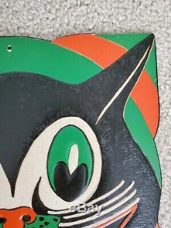 Vintage Beistle Halloween Diecut Art Deco Cat Face Early 1930s Amazing Colors