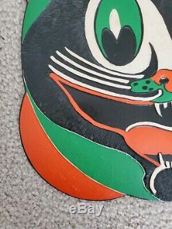 Vintage Beistle Halloween Diecut Art Deco Cat Face Early 1930s Amazing Colors