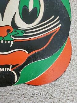 Vintage Beistle Halloween Diecut Art Deco Cat Face Early 1930s Amazing Colors