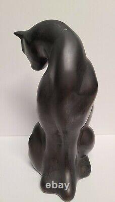 Vintage Brass Baron Art Deco Cat Statue Sculpture 7 Tall