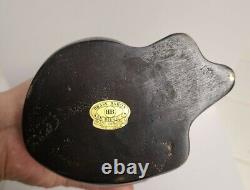Vintage Brass Baron Art Deco Cat Statue Sculpture 7 Tall