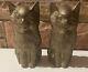 Vintage Brass Cat Kitten Bookends Decor Mid Century Modern Art Deco Animals