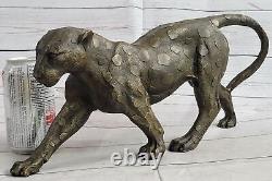 Vintage Bronze Art Deco Cat Sculptures on Plinth after Rembrandt Bugatti Decor