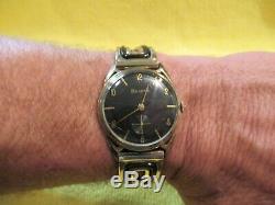 Vintage Bulova Cat Ear Lug Winding Watch Great Art Deco Band