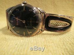 Vintage Bulova Cat Ear Lug Winding Watch Great Art Deco Band