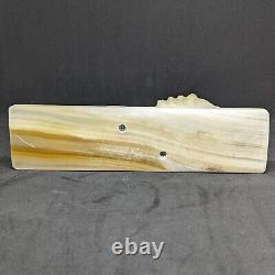 Vintage Carved Marbled Onyx Lion Big Cat Statue Figurine Carving