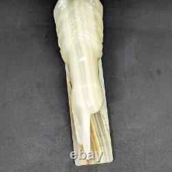 Vintage Carved Marbled Onyx Lion Big Cat Statue Figurine Carving