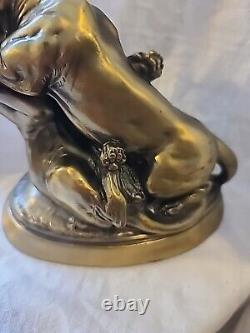 Vintage Cast Metal Sculpture Bookends, Big Cats Panther by Kronheim & Oldenbusch