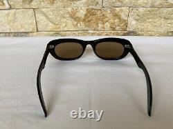 Vintage Cat Eye Art Deco Sunglasses Made In France Ladies Black Brown Nos Unused