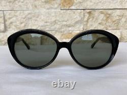 Vintage Cat Eye Art Deco Sunglasses Made In France Paris Ladies Black Green Nos
