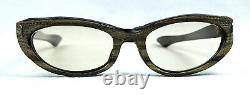 Vintage Cat Eye Sunglasses 50's MID Century Small Ladies Fashion Olive Frame