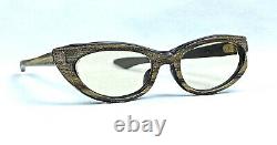 Vintage Cat Eye Sunglasses 50's MID Century Small Ladies Fashion Olive Frame