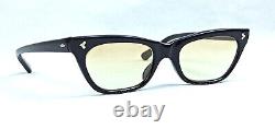 Vintage Cat Eye Sunglasses Art Deco Italy Made Black 1950's 1960's Ladies Mint