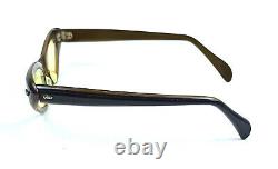 Vintage Cat Eye Sunglasses Art Deco Italy Small Multi Color Olive Acetate Thick