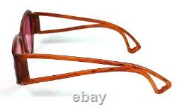 Vintage Cat Eye Sunglasses Art Deco Medium Unisex 1950's Orange Pink Lenses Nos