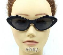 Vintage Cat Eye Sunglasses France Made MID Century 1950's Ladies Black Meduim