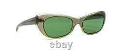 Vintage Cat Eye Sunglasses France Olive MID Century 1950's Ladies Green Medium